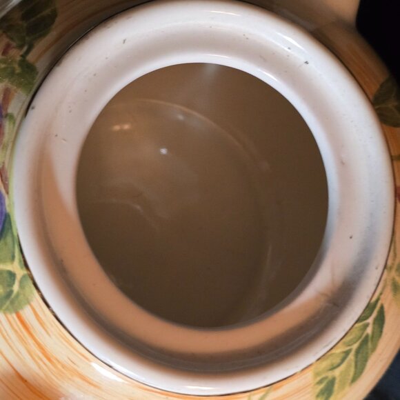 Vintage Jay Import Co. Ceramic Teapot With Fruit Design & Lid Rustic Style Made - Picture 8 of 9